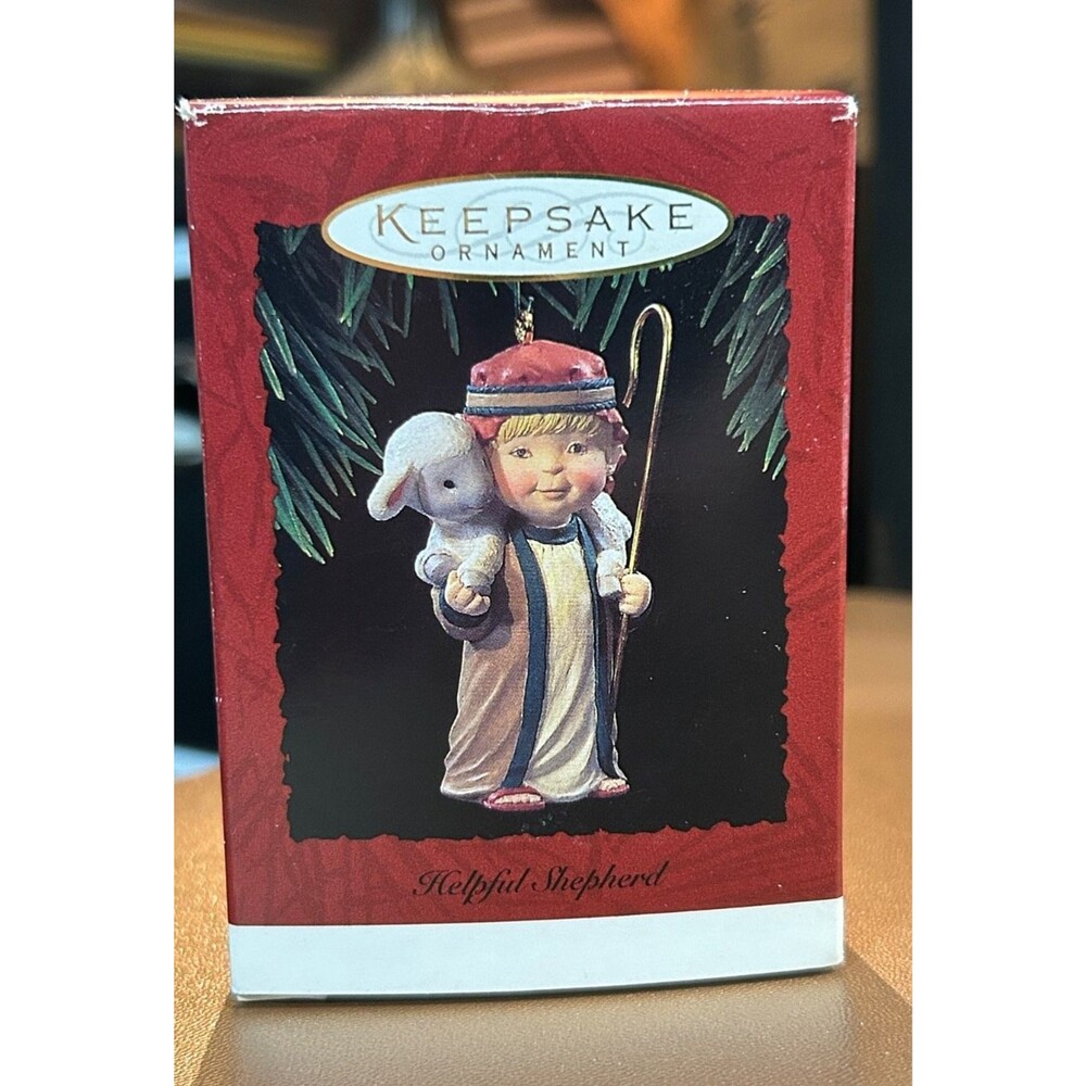 Hallmark Keepsake "Helpful Shepherd" Ornament Shepherd Boy and Lamb 1994 (1)